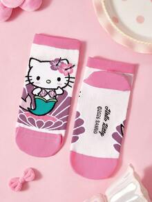HELLO KITTY AND FRIENDS | SHEIN 2 Pairs Of Cartoon Pattern Women's Socks - color mixing - View 6
