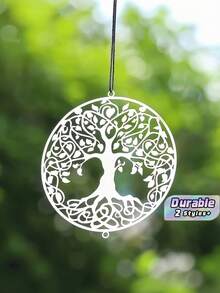 Tree Of Life Hollow Wind Chime Connectors Intricate Floral Leaf Pattern DIY Art Pendants Accessories For Dreamcatcher Wedding Indoor Outdoor Home Decor Tree Hanging Ornaments - 1PC - View 1