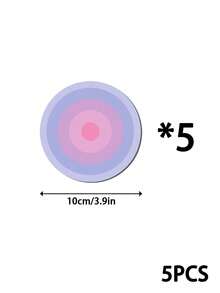 Joivida 5PCS Color Gradient Concentric Circle Round Cup Mats, Smooth Acrylic Coasters For Coffee Mugs And Water Cups, Reliable Heat Insulation Function Prevents Furniture Scalding And Water Traces - Multicolor - View 11