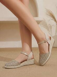 Styleloop Women's Wedges & Platform Shoes, Breathable Metal Mesh Wedges, Bohemian Style, Vacation Wear, Travel Essentials, Commuting Versatile - Gold - View 11