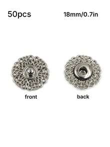 1 Pack 50 Pcs Exquisite Metal Snap Buttons Invisible Coat Fasteners Hidden Buckles For Sweaters Garments Three Colors Available - multicolor - View 15