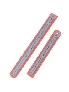 1/20pcs, Durable Metal Steel Ruler 20/30cm Thick Woodworking, Student, Used For Precise Measuring Tools, Standard Aluminum Alloy Steel Ruler - multicolor - View 5