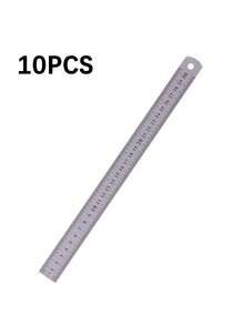 1/20pcs, Durable Metal Steel Ruler 20/30cm Thick Woodworking, Student, Used For Precise Measuring Tools, Standard Aluminum Alloy Steel Ruler - multicolor - View 9