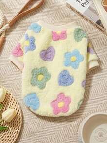 PETSIN 1 Pc Flannel Pet With Ditsy Floral, Warm Winter Outfit For Pets - Multicolor - View 1