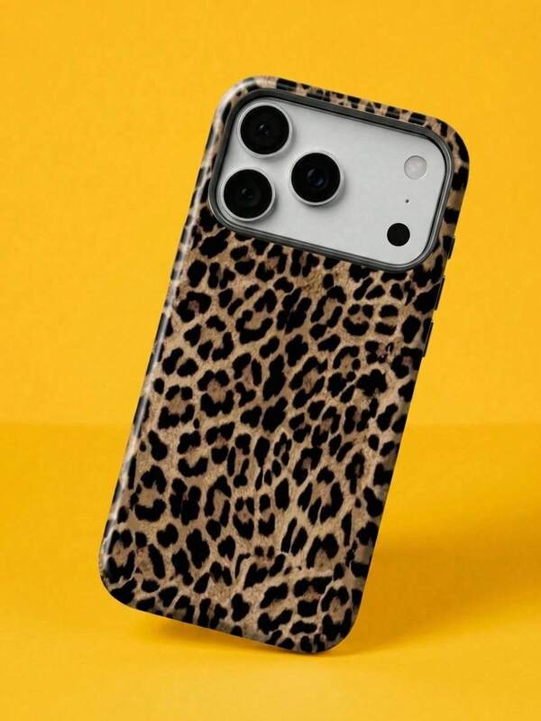 ShellaStory Black Leopard Pattern Fashion Phone Case, Leopard Print Phone Case, Black Leopard Design Phone Case Compatible With IPhone 17, 16e, 15 Pro Max, 14 Plus, 14 Pro, 13, 12, 11 ,A17,A16,A15,A14,S26,S25,S24,A55,A56,A57 Birthday