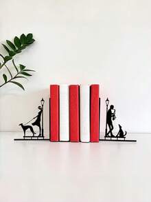 2PCS Metal Jazz Themed Bookends Durable Non Slip Heavy Duty Book Stands Decorative Storage Rack Home Office Study Room Library Art Decor Gift For Readers Music Lovers Housewarming Christmas Back To School Trending - View 3