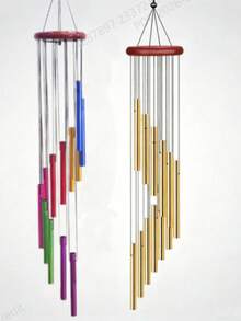 1pc Outdoor Wind Chime With 12 Aluminum Alloy Tubes And Hanging Hook, Outdoor Memorial Windchime, Holiday, Party Decoration, Home And Shop , Suitable For Outdoor Garden And Memorial Space Festival Decoration Rama, Home , Room - Multicolor - View 10