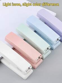 Press Manual Stapler Set Macaron Color Durable Portable Medium Size Office School Supplies Binding Tool Hole Punch Practical Compact Sturdy - Multicolor - View 11