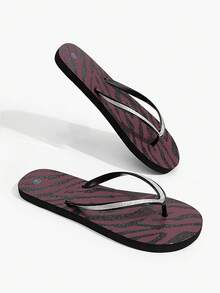 Grefit Women's Shoes Toe Heel Fold-Up Slippers, Fashionable Home PVC Fold-Up Slippers, Suitable For Summer Vacation Shoes, Suitable For Casual Beach Style - dark brown - View 4