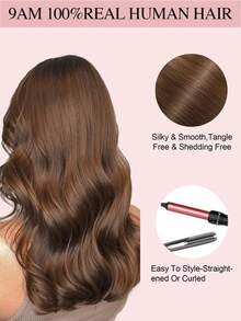 7pcs 95g 6# Medium Brown Full Head Lace PU Double Weft Clip Ins Real Human Hair Extensions, HQ Remy Human Hair Seamless PU Clip Ins Extensions For Women - S6 - View 8