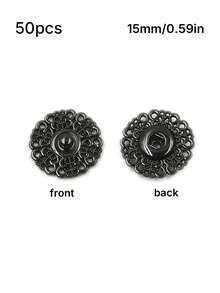 1 Pack 50 Pcs Exquisite Metal Snap Buttons Invisible Coat Fasteners Hidden Buckles For Sweaters Garments Three Colors Available - multicolor - View 14