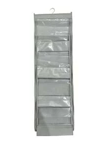 1 Piece Multi-Pocket Clear Mesh Hanging Handbag Organizer, Dustproof Hanging Purse Storage Rack, Space Saving Transparent Bag Collection Holder, Closet Wardrobe Storage Organizer For Handbags, Wallets, Ideal For Bedroom & Cloakroom Home Storage - White - View 12