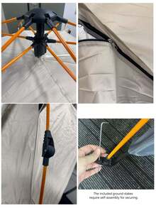 Auto Pop-Up Camping Tent, Sunshade, Suitable For Park Camping, Outdoor Hiking & Adventure, Beach Family Vacation, Portable Folding Design, - Multicolor - View 5