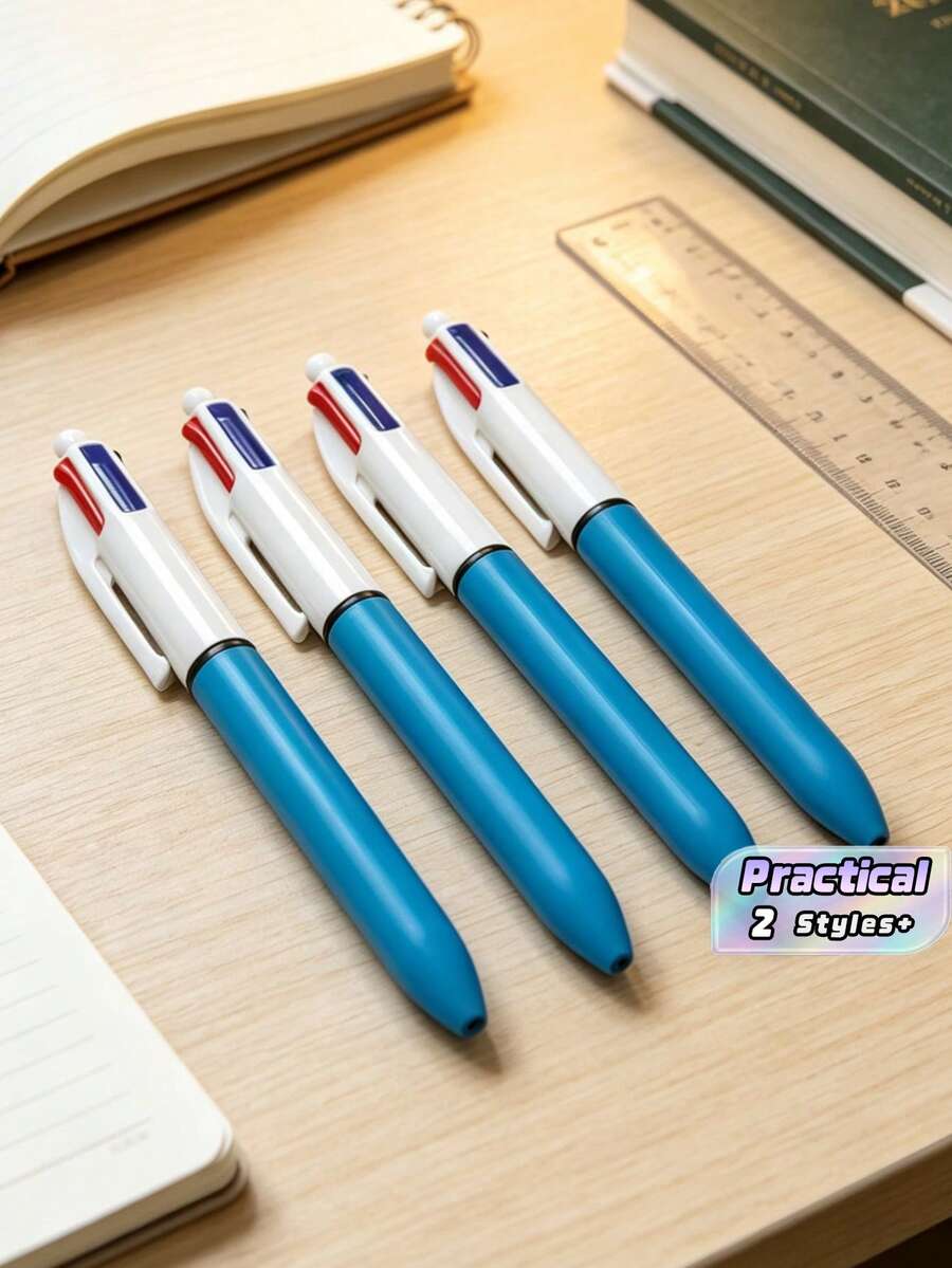Multicolor Ballpoint Pens 1.0mm, 4-In-1 Color Pens, Retractable Cute Nurse Pens, 4 Color Pens In 1, Suitable For School, Back To School, Students, Nurses, Whiteboards, Office Supplies - blue - View 1