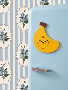 Joivida 2026 Mini Wall Clock, Cute Banana Cartoon Shaped, Punch-Free Installation, Silent Sweep Second Movement, Dual Purpose Design Support Magnetic Attachment & Wall Hanging, Made Of Acrylic Material, Simple Stylish Wall Decor Watch, Effortless To Mount - multicolor - View 3
