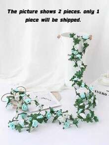 1Pc 45 Heads Artificial Rose Vine, Fake Hanging Flower Garland For Wedding Arch Flower Wall Decor - Multicolor - View 8