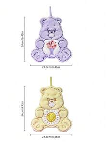 Care Bears 1pc Yellow/Purple Cartoon Bears Plush Hanging Towel, Soft Absorbent Hand Towel With Rainbow & Cloud Design, Great For Bathroom & Kitchen D R, Also A Cute Personalized Gift For Housewarming, Anniversary Or Birthday - Multicolor - View 3