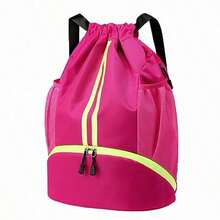 1pc Sports Drawstring Backpack For Men Women, String Bag With Shoe Compartment & Waterproof Wet Pocket, Adjustable Wide Straps, Gym Swimming Soccer Basketball Storage Bag - Multicolor - View 16
