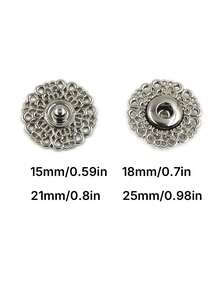 1 Pack 50 Pcs Exquisite Metal Snap Buttons Invisible Coat Fasteners Hidden Buckles For Sweaters Garments Three Colors Available - multicolor - View 4