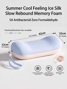 1Piece Cooling Ice Silk Memory Foam Slow Rebound Phone Neck Pillow Lumbar Back Support Cushion For Office Car Travel Pain Relief High Quality Trending Now - A - View 4
