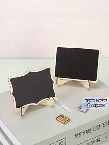 10Pcs Mini Chalkboard Signs Stand Display Blackboard Message Board Small Easel Tabletop For Wedding Props Home Decor Crafts Writing Drawing Party Favor Rustic Style - multicolor - View 1
