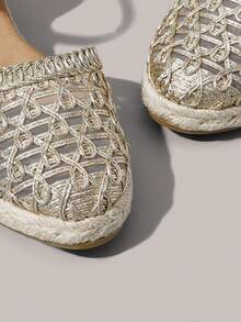 Styleloop Women's Wedges & Platform Shoes, Breathable Metal Mesh Wedges, Bohemian Style, Vacation Wear, Travel Essentials, Commuting Versatile - Gold - View 10