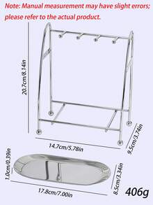 Silver Light Luxury Split Iron Jewelry Display Stand, Desktop Storage Holder For Necklace Earrings Studs, Multi-Purpose Ornament Rack, Ins Style Silver Light Luxury Iron Jewelry Hanger, Split Desktop Organizer Display Rack For Earrings Necklace Studs - Silver - View 10