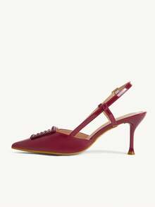 CUCCOO CHICEST Ladies Temperament Red Pointed Empty High Heels Sandals Stiletto Dinner Shoes - Red - View 11
