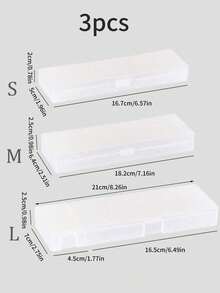 1pc Solid Pencil Case Back To School,Pencil Pouch,School Bag Suitable For Back To School Season Student Supplies Pen Storage Box, Christmas Gift Multifunctional Stationery Box, Semi Transparent Pen Box - White - View 11