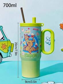 SCOOBY-DOO X Joivida 24oz 不鏽鋼保溫杯/咖啡杯，附手把與吸管，防漏，保溫保冷 - 綠色 - 查看 3