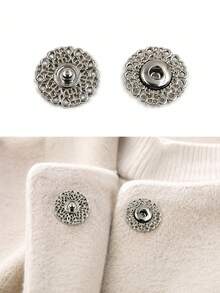 1 Pack 50 Pcs Exquisite Metal Snap Buttons Invisible Coat Fasteners Hidden Buckles For Sweaters Garments Three Colors Available - multicolor - View 9
