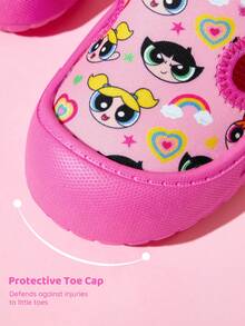 THE POWERPUFF GIRLS X SHEIN 一雙兒童涼鞋，防撞趾頭設計，防滑耐磨透氣沙灘涼鞋 - 粉色 - 查看 3