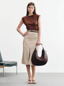 SHECARRY Women's Fashionable, Simple And Versatile Classic Five-Handed Shoulder Bag, Hobo Bag, Daily Commuting Shopping - Coffee - View 9