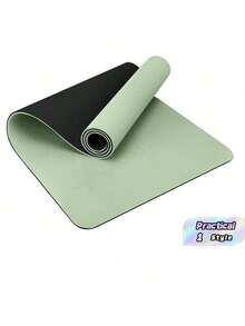 Extra Thick & Wide Yoga Mat, Non‑Slip Surface Exercise Fitness Mat, Shock‑Absorbing Sound‑Insulated Jump Rope Mat,Comfortable Cushioned Exercise Pad,Multi‑Purpose Home Gym Accessory For Yoga, Pilates,Skipping Rope And Indoor Daily Work‑Out Activities - Matcha Green - View 1