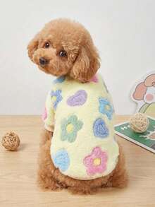 PETSIN 1 Pc Flannel Pet With Ditsy Floral, Warm Winter Outfit For Pets - Multicolor - View 5