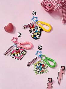 THE POWERPUFF GIRLS X POKOJA LAND Keychain, Bag Decoration, Bag Hanger Chain - Multicolor - View 2