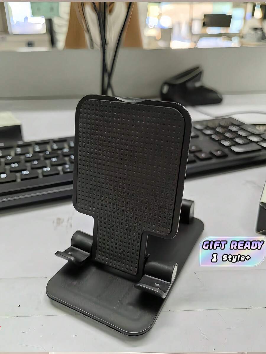 1PC Foldable Desktop Phone Holder Stand Adjustable Portable Universal Compatible With IPhone Android For Birthday Gift Family Friends Home Office Desk Accessories Phone Stand Phone Accessories - Black - View 1