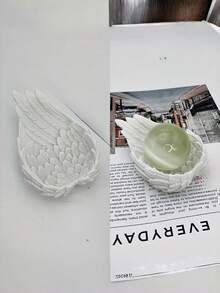 1PC Standard Size Durable Non Slip Scratch Resistant Sturdy Resin White Angel Wings Feather Wings Crystal Ball Display Base Jewelry Ring Necklace Earring Storage Organizer Stand For Home Office Bedroom Vanity Tabletop Decor Gift Housewarming Wedding - multicolor - View 8