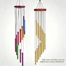 1pc Outdoor Wind Chime With 12 Aluminum Alloy Tubes And Hanging Hook, Outdoor Memorial Windchime, Holiday, Party Decoration, Home And Shop , Suitable For Outdoor Garden And Memorial Space Festival Decoration Rama, Home , Room - Multicolor - View 12
