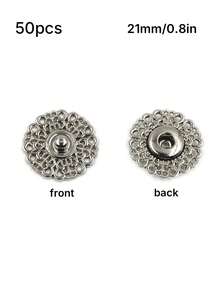 1 Pack 50 Pcs Exquisite Metal Snap Buttons Invisible Coat Fasteners Hidden Buckles For Sweaters Garments Three Colors Available - multicolor - View 20