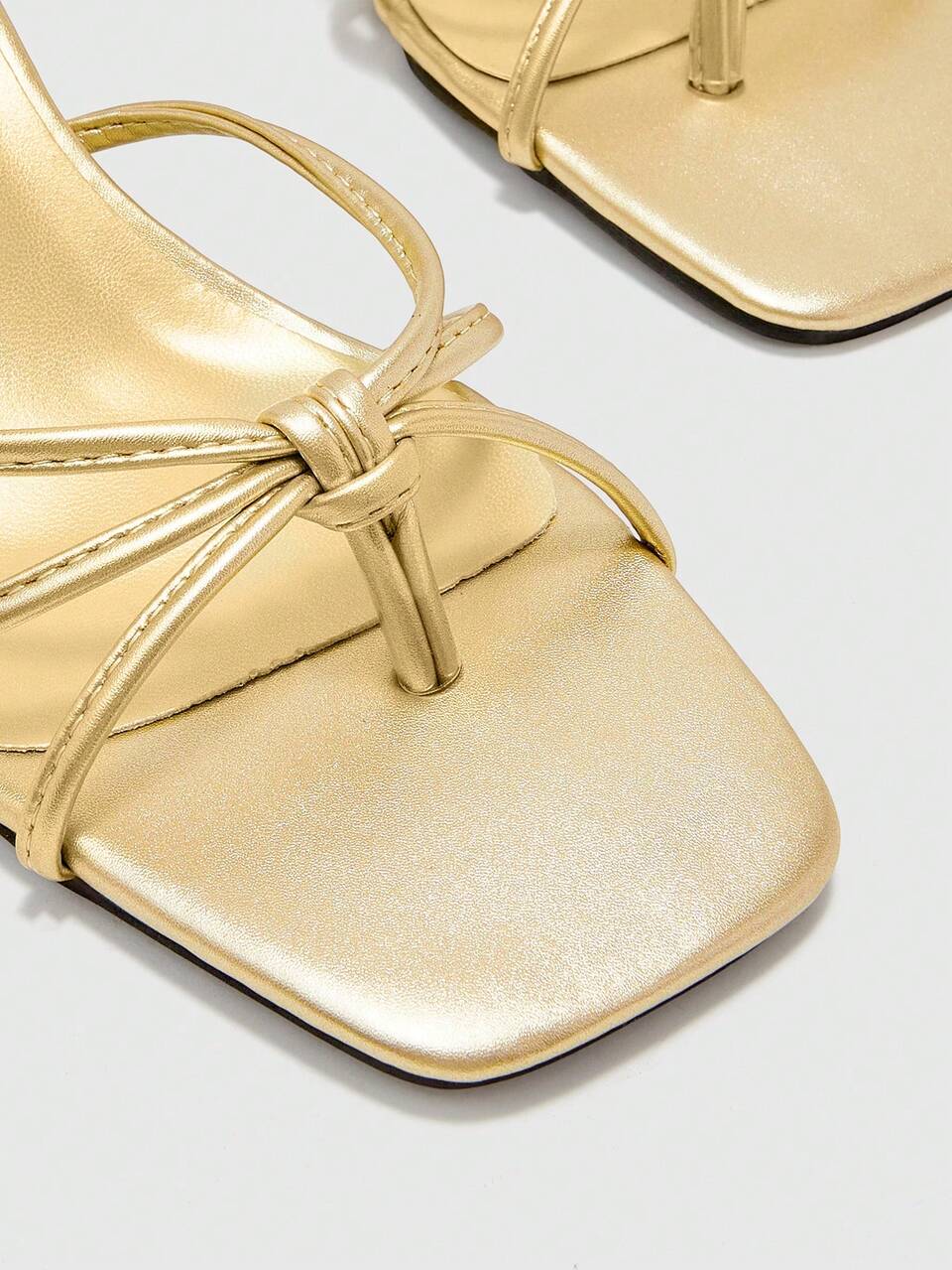 CUCCOO BIZCHIC Yellow Square Toe Thick Heel Slide Sandals For Women, Summer Outdoor Wear Mid-Heel Vintage Open Toe Sandals