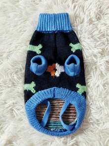 PETSIN 1pc Christmas Bone Pet Sweater Winter Warm Bone Cat And Dog Pet Clothes - Multicolor - View 5