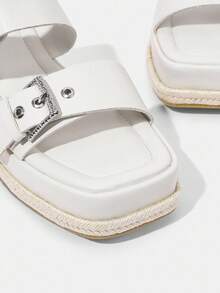 HighSole Women's Thick-Soled Sandals, Casual Solid Wedge Sandal Vacation Shoes Summer - Apricot - View 3