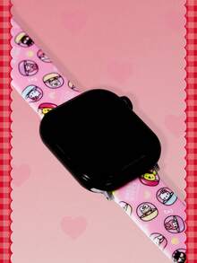 HELLO KITTY AND FRIENDS | SHEIN 1pc Cute Cartoon Silicone Watch Band Compatible With Apple Watch 38–49mm, Unisex Fashion Sport Strap Made Of Soft Silicone,Versatile For Daily - Multicolor - View 5