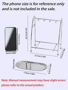 Silver Light Luxury Split Iron Jewelry Display Stand, Desktop Storage Holder For Necklace Earrings Studs, Multi-Purpose Ornament Rack, Ins Style Silver Light Luxury Iron Jewelry Hanger, Split Desktop Organizer Display Rack For Earrings Necklace Studs - Silver - View 4