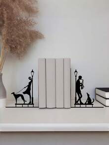 2PCS Metal Jazz Themed Bookends Durable Non Slip Heavy Duty Book Stands Decorative Storage Rack Home Office Study Room Library Art Decor Gift For Readers Music Lovers Housewarming Christmas Back To School Trending - View 5