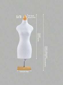 1 Mini Mannequin Sewing Teaching Prop With Square Base For Clothing Display - Beige - View 13
