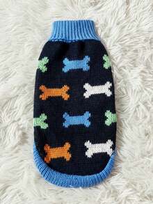 PETSIN 1pc Christmas Bone Pet Sweater Winter Warm Bone Cat And Dog Pet Clothes - Multicolor - View 2