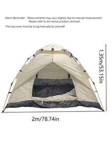 Auto Pop-Up Camping Tent, Sunshade, Suitable For Park Camping, Outdoor Hiking & Adventure, Beach Family Vacation, Portable Folding Design, - Multicolor - View 8