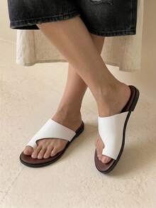 HighSole Women's Fashionable White Comfortable Flat Beach Sandals - White - View 5